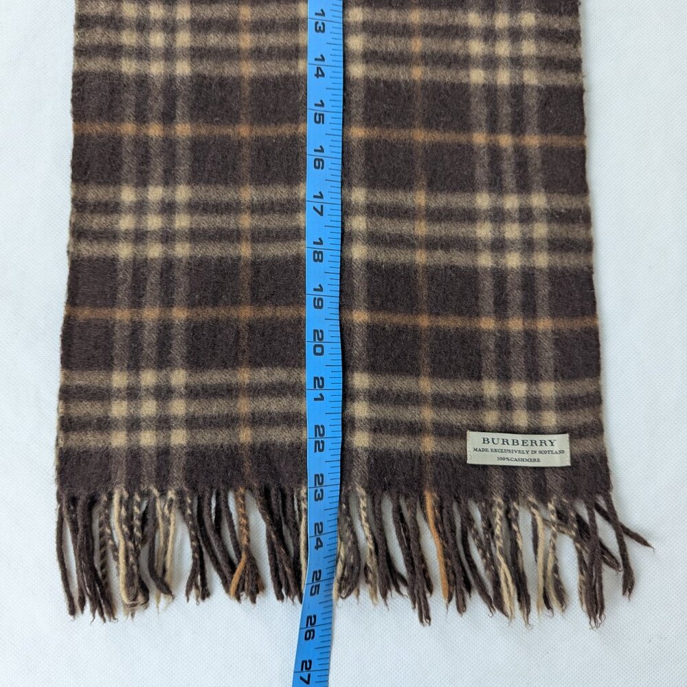 Burberry Cashmere Scarf Brown | Unisex | Classic Check | Used Excellent - Picture 5 of 6